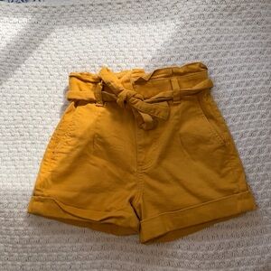 Express Mustard High-Waisted Shorts